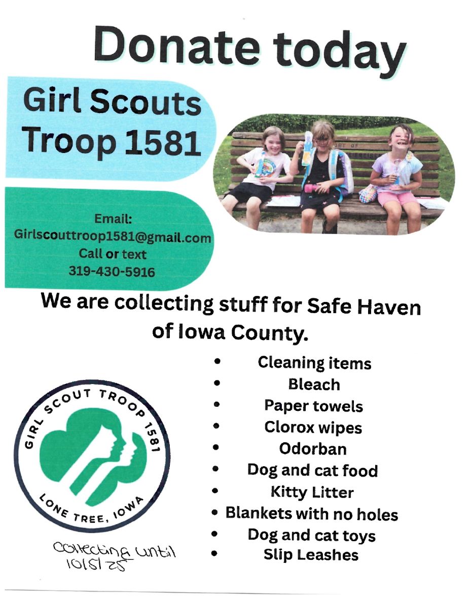 Donate Today - Girl Scout Troop 1581 flyer